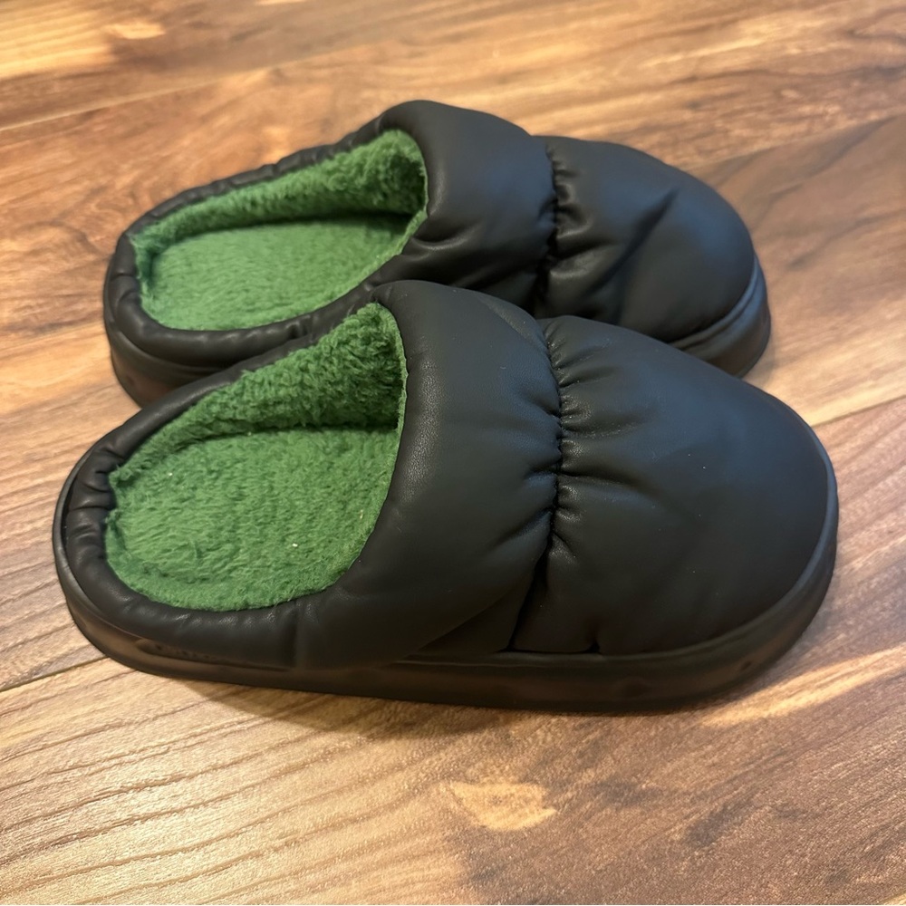 Shein Black Puffer Slippers